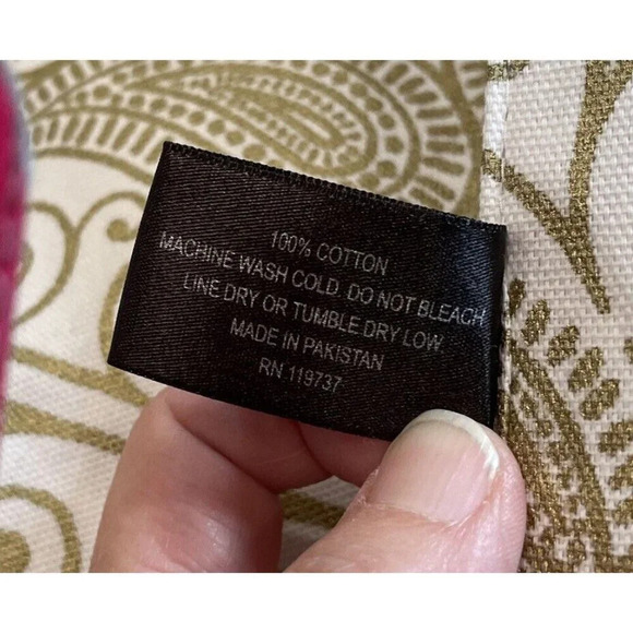 Envogue Gold Paisley Floral Square Placemats Set Of 4‎ Cotton 15” Spring Summer - Picture 5 of 5